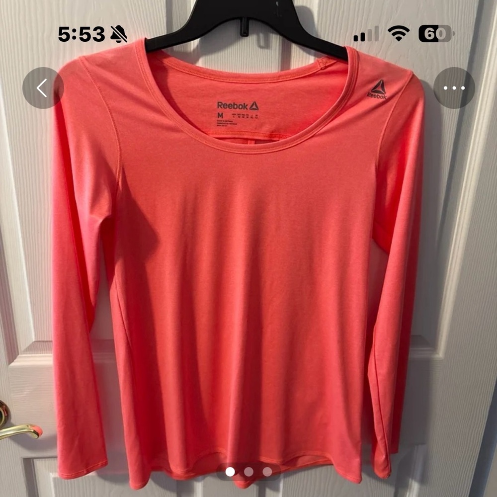 Reebok Women's Vibrant Coral Long Sleeve Tee